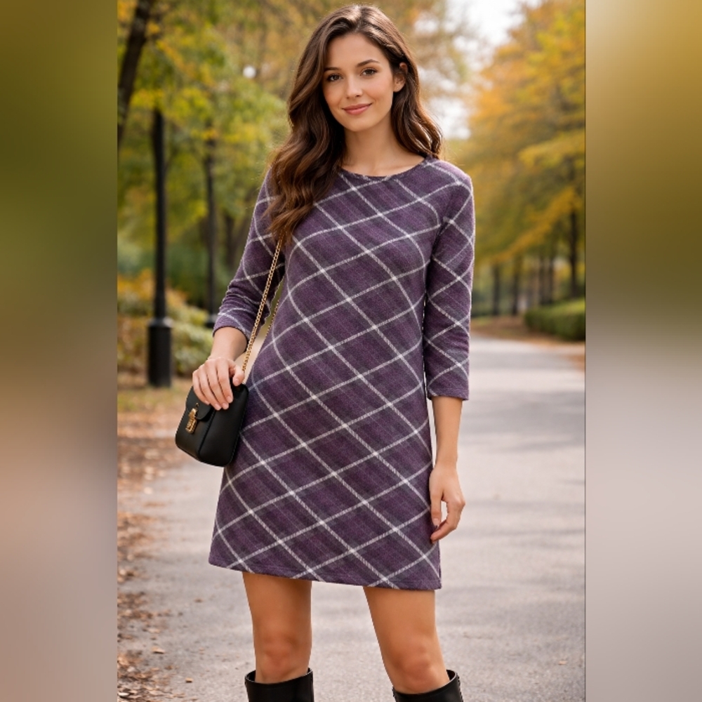 Purple and Grey Fall  Dress Size XL